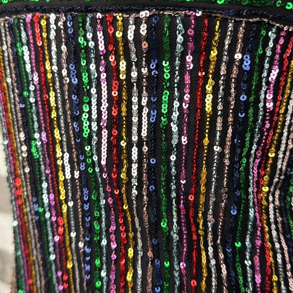 Rainbow sequin dress formal cocktail dress Three pink hearts m adjustable strap - Picture 2 of 13